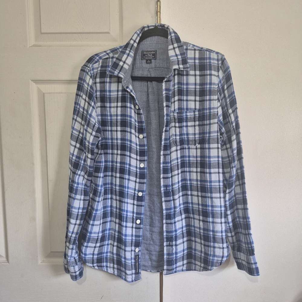 Abercrombie & Fitch Blue Plaid Long Sleeve Shirt